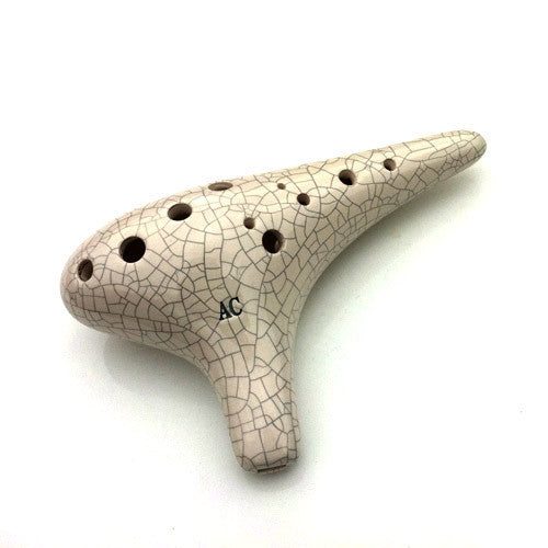 Sonoro Ocarina Alto C in White Crackle