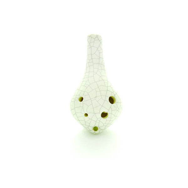 Teardrop Ocarina Soprano G in White Crackle